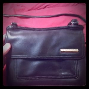 koltov black leather purse